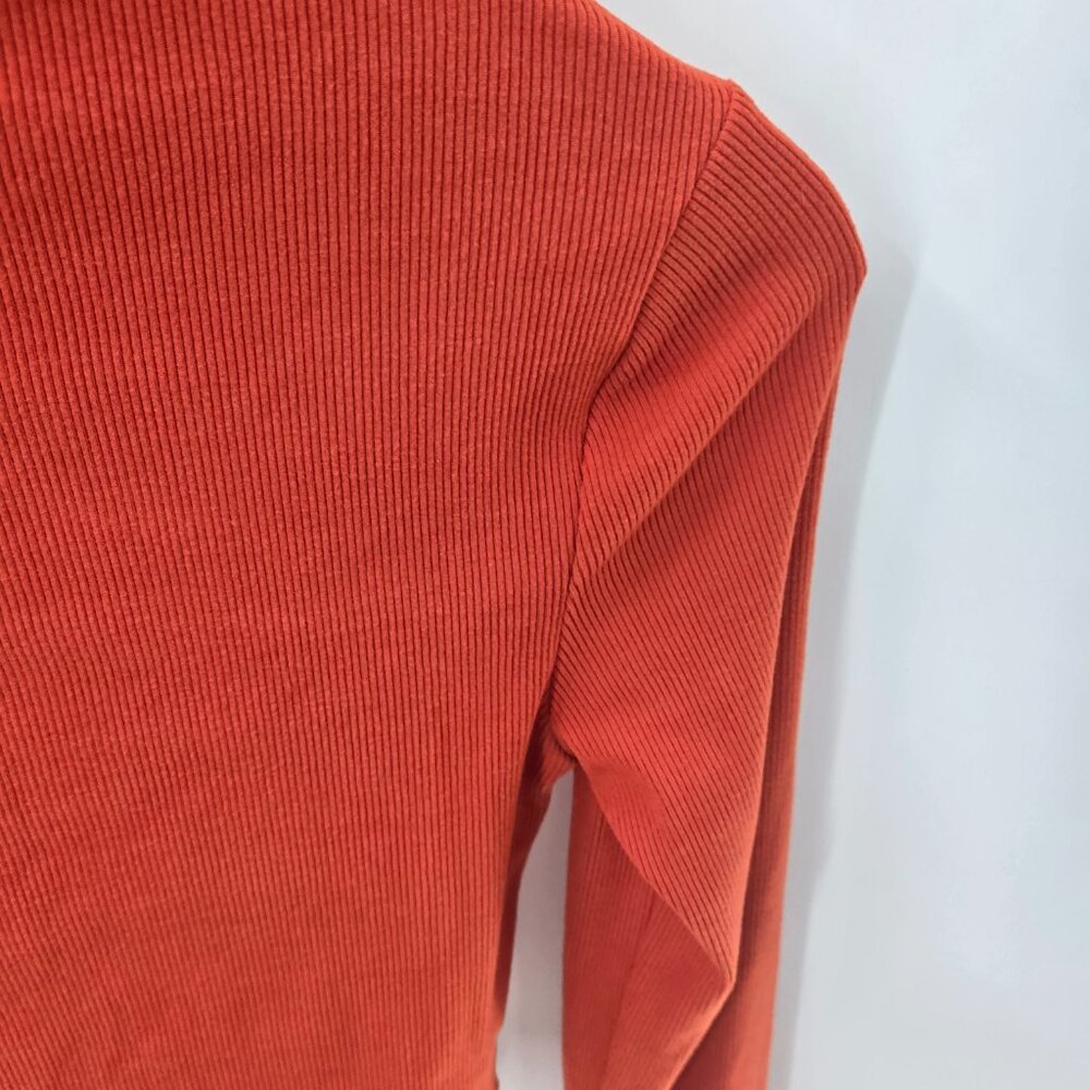 Lovepoem by Block Orange Sweater Cowl Neck Cutout Ribbed Medium - Picture 8 of 12